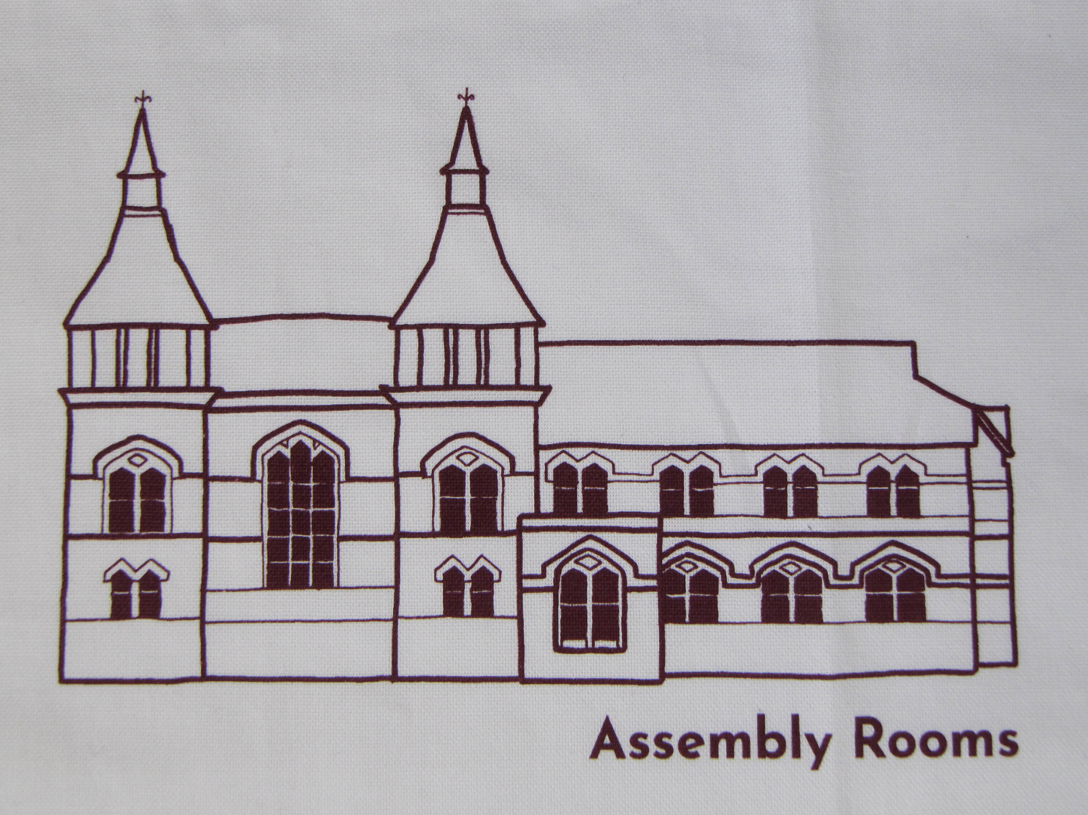 Close-up photograph of one of the Illustrations of the Assebly Rooms