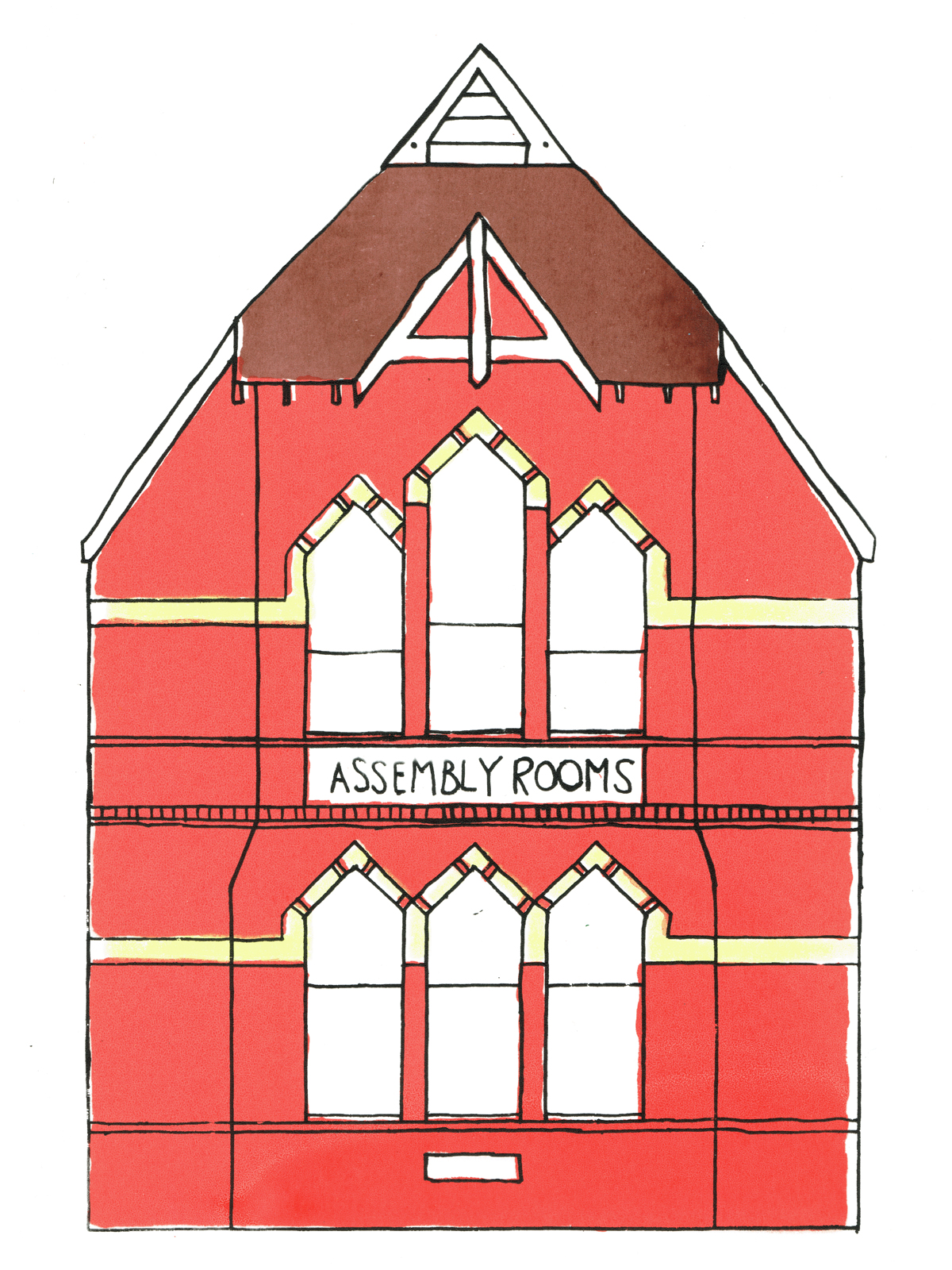 A screen print of the Assembly Rooms