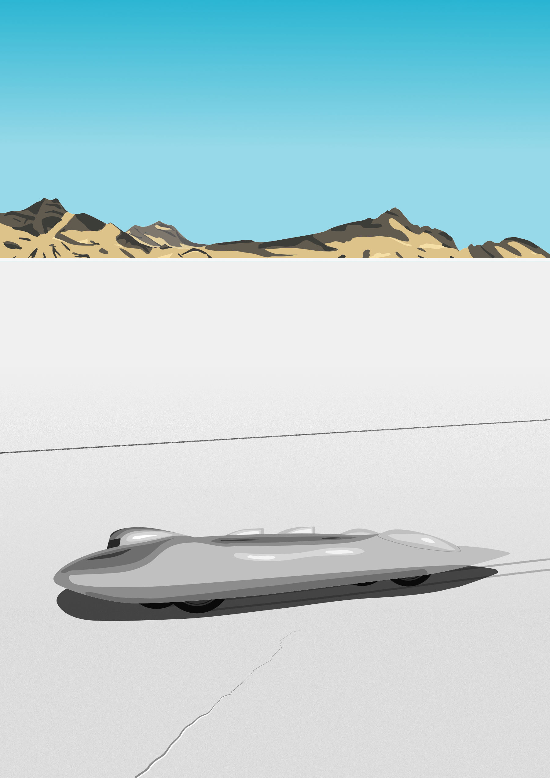 The Railton Special Land Speed Record Car at Bonneville Salt Flats c.1939
