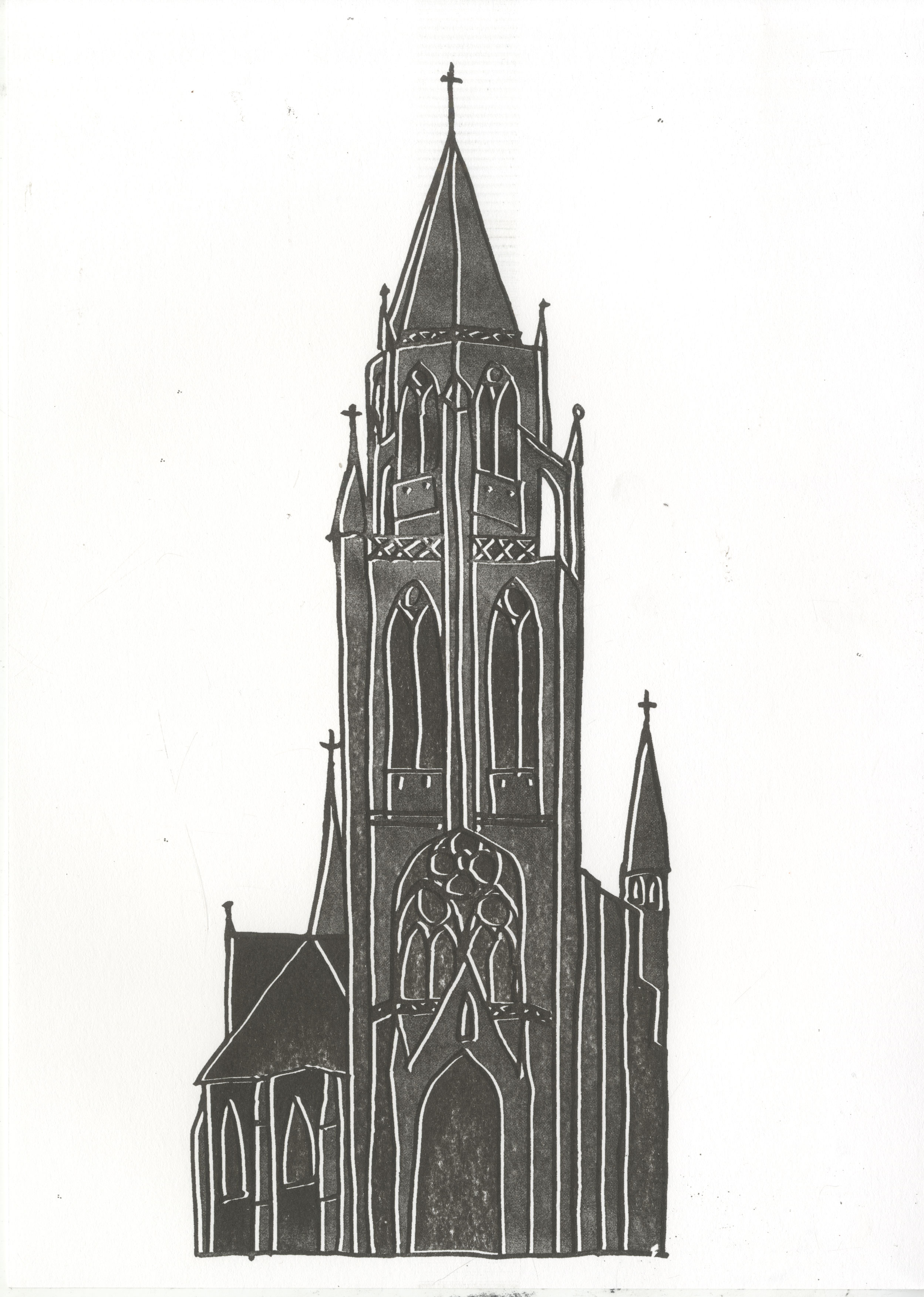 An illustration of a church