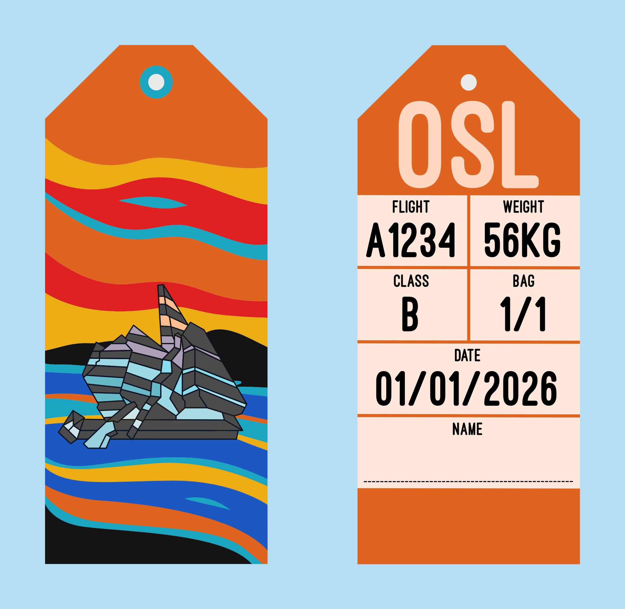 Original Vector illustration of the luggage tag